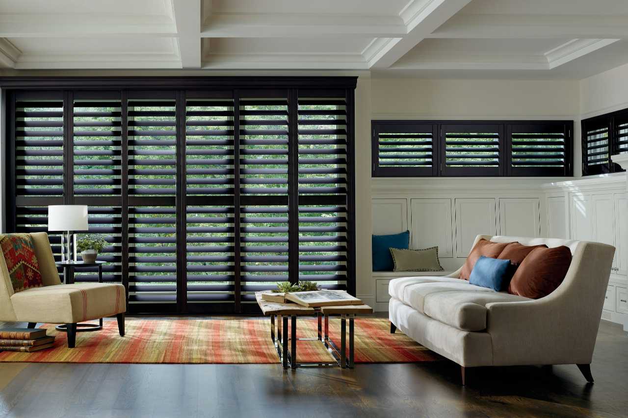 interior shutters in the living room Blind Guy Tri-Cities