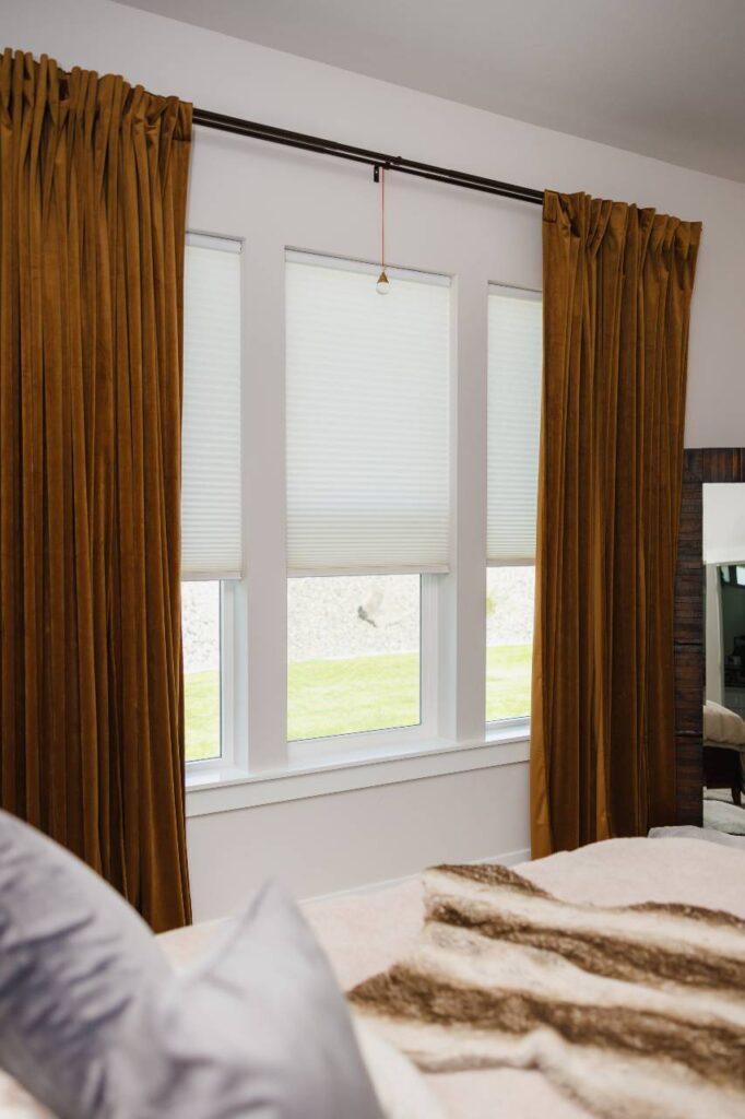 custom window treatments installed in the room by Blind Guy of Tri-Cities