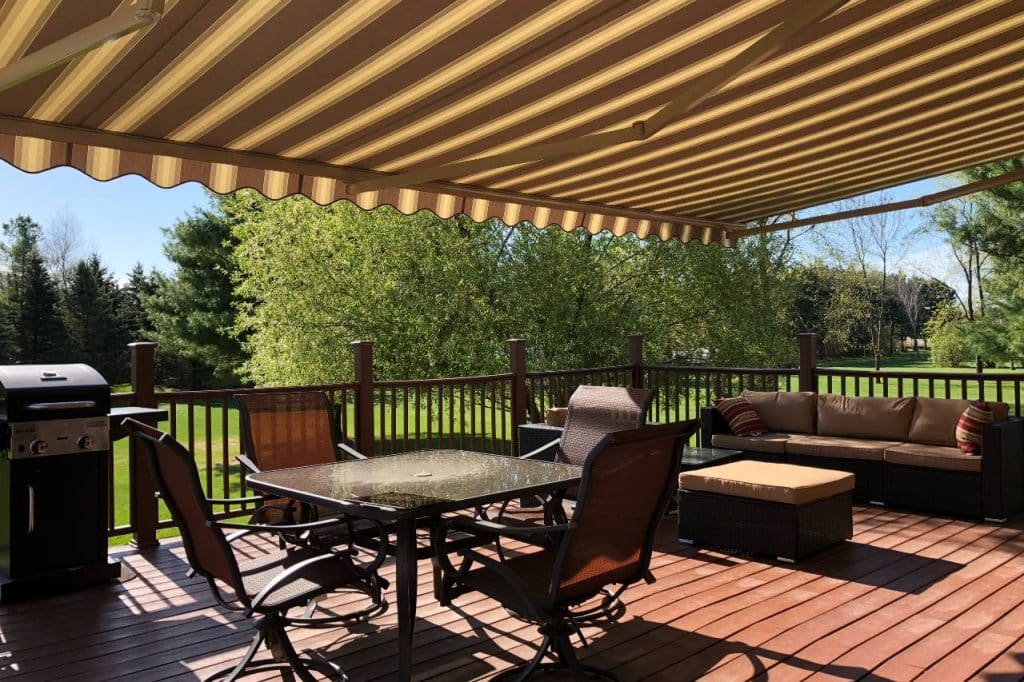 awnings installed in a outdoor area