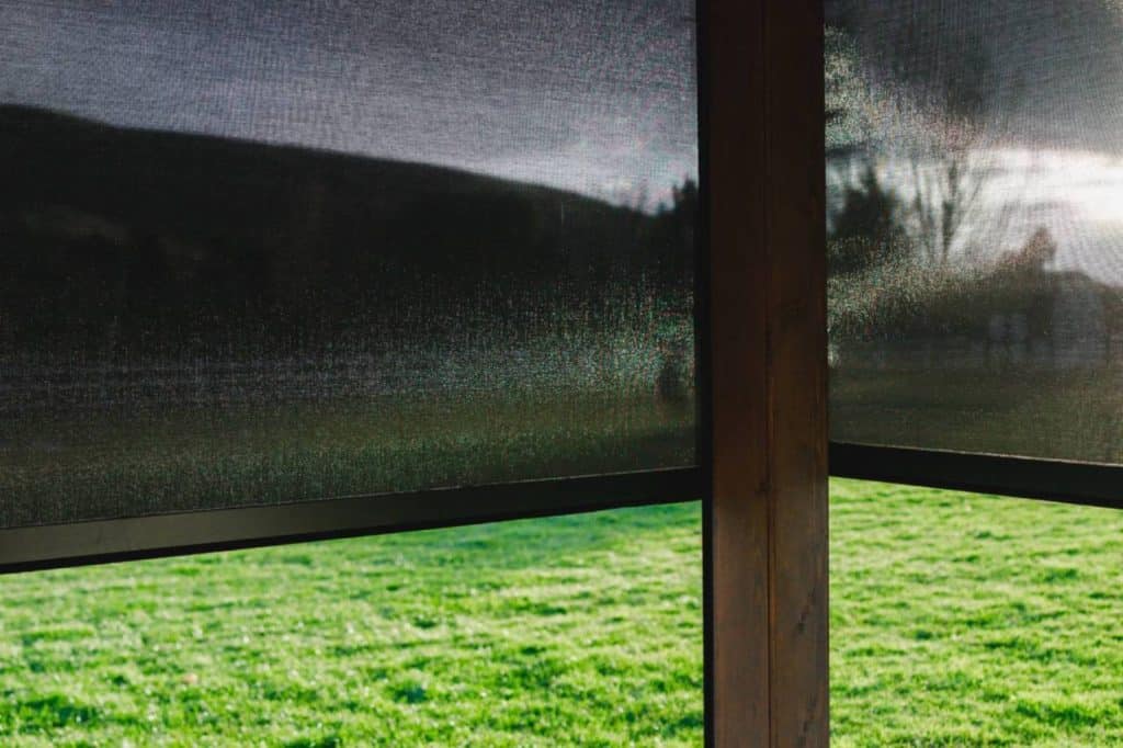 patio shades installed in a outdoor area
