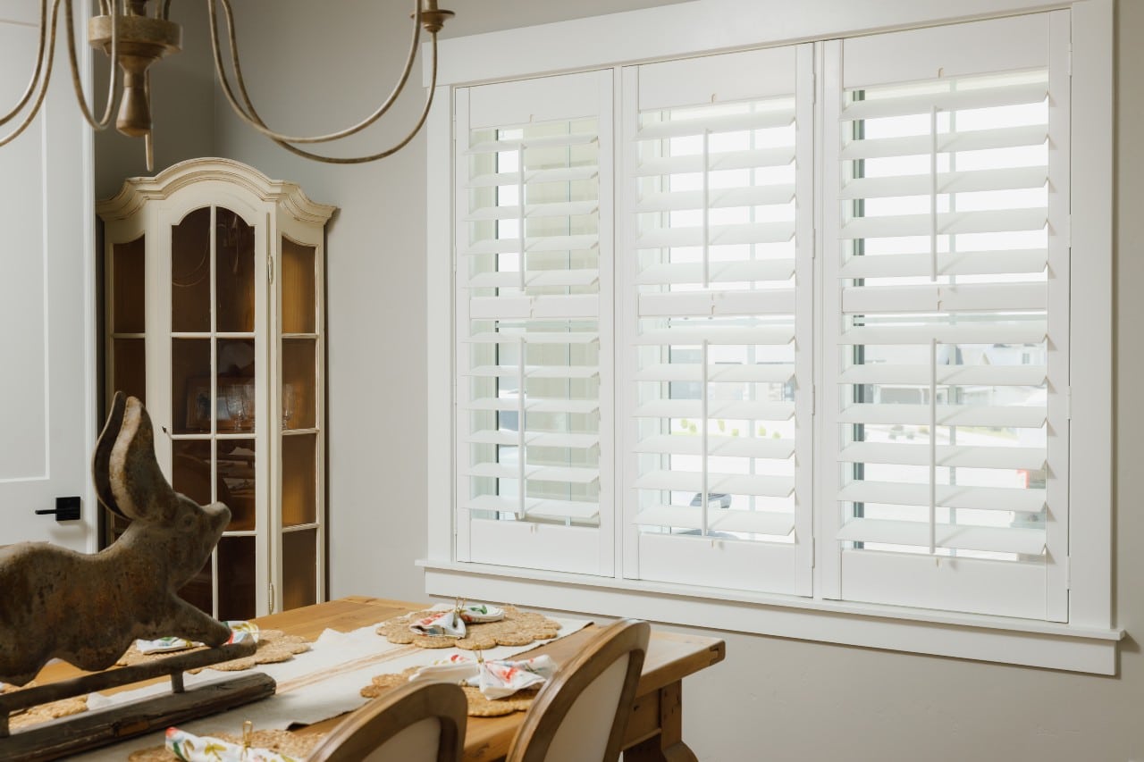 interior shutters in the dining area